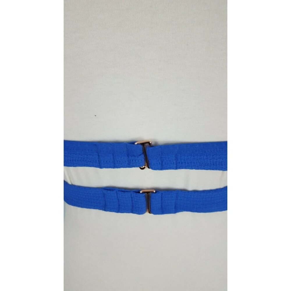 Shade & Shore 36C Textured Twist Front Light Lift Bikini Top Blue - Picture 8 of 9